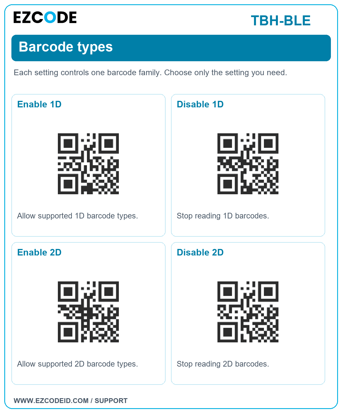 Enable 1D setting code
