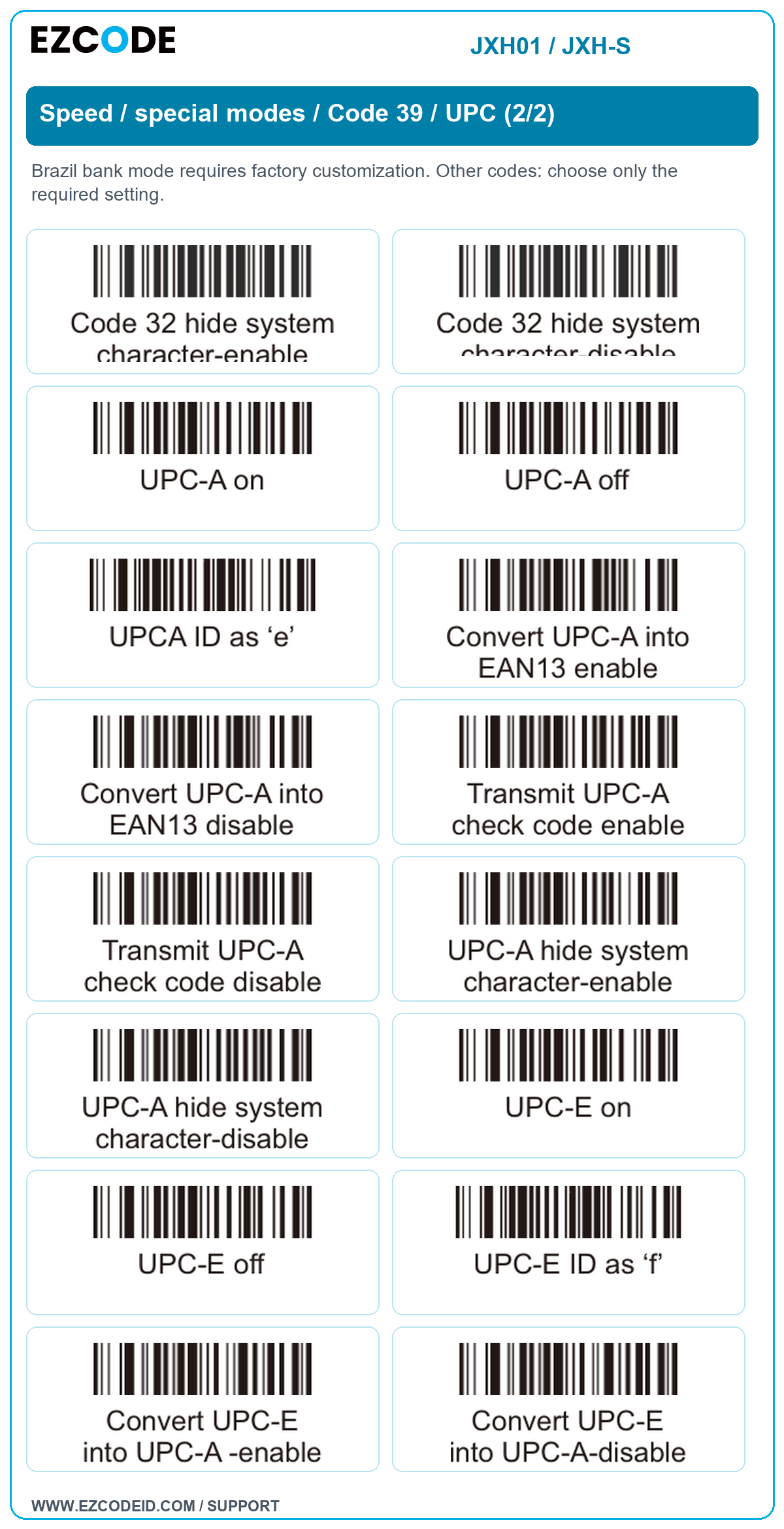 Speed / special modes / Code 39 / UPC (2/2): original manual caption
