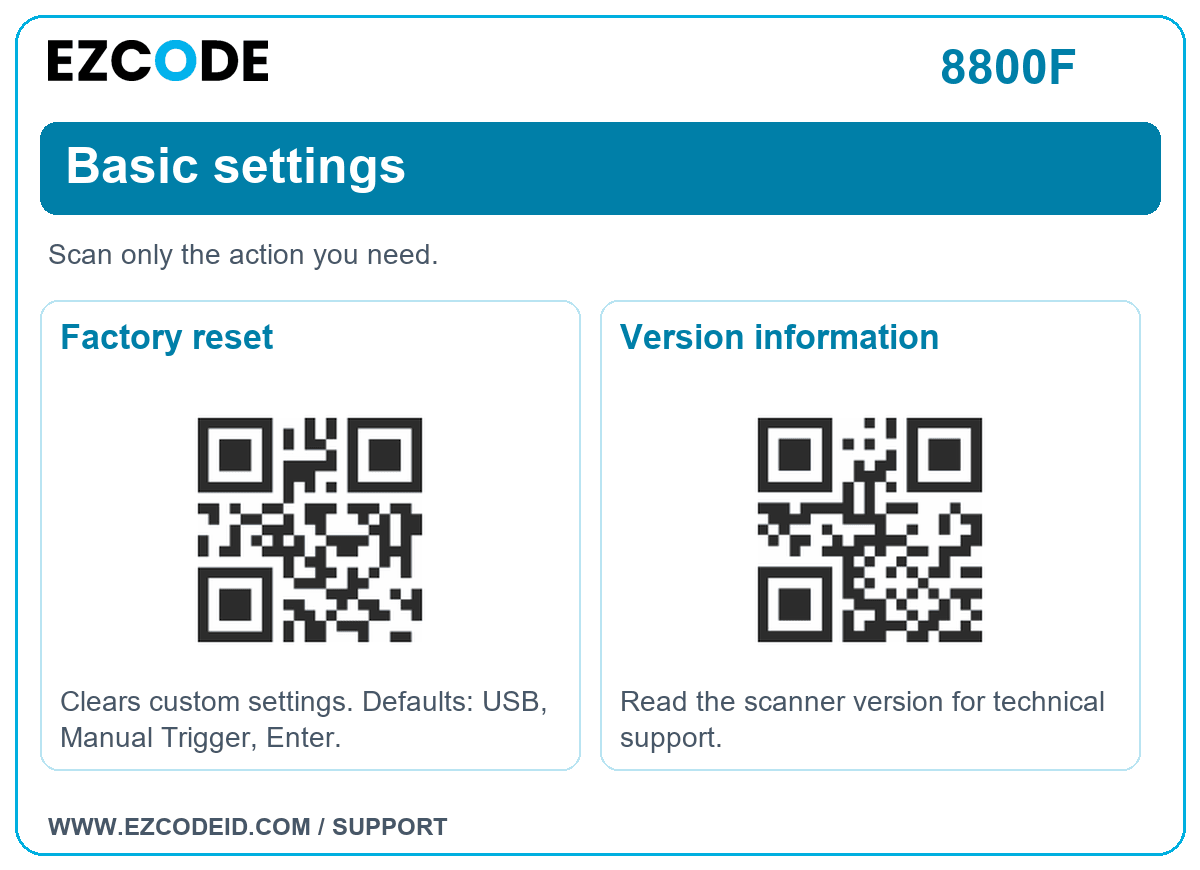 Factory reset setting code