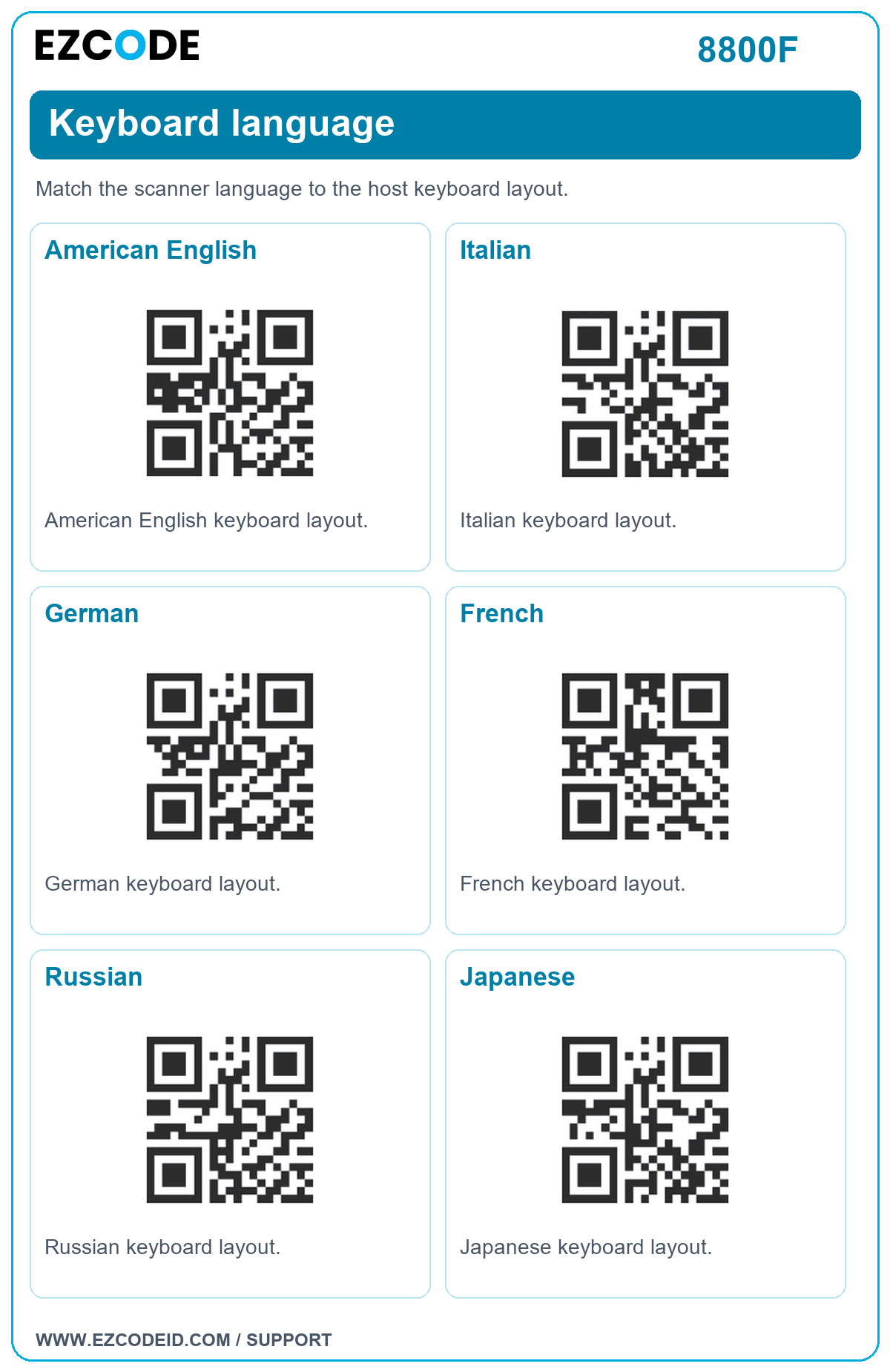 American English setting code