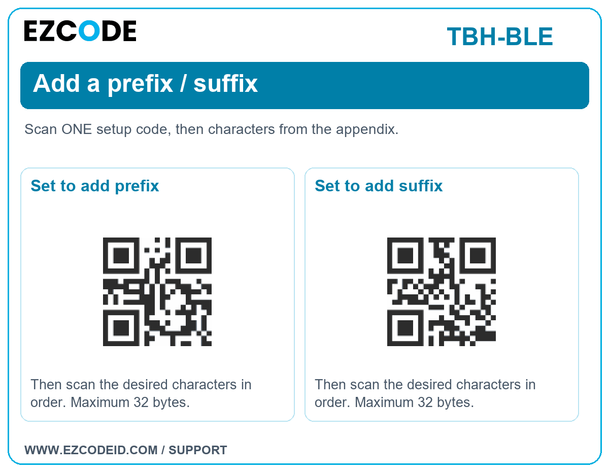 Set to add prefix setting code