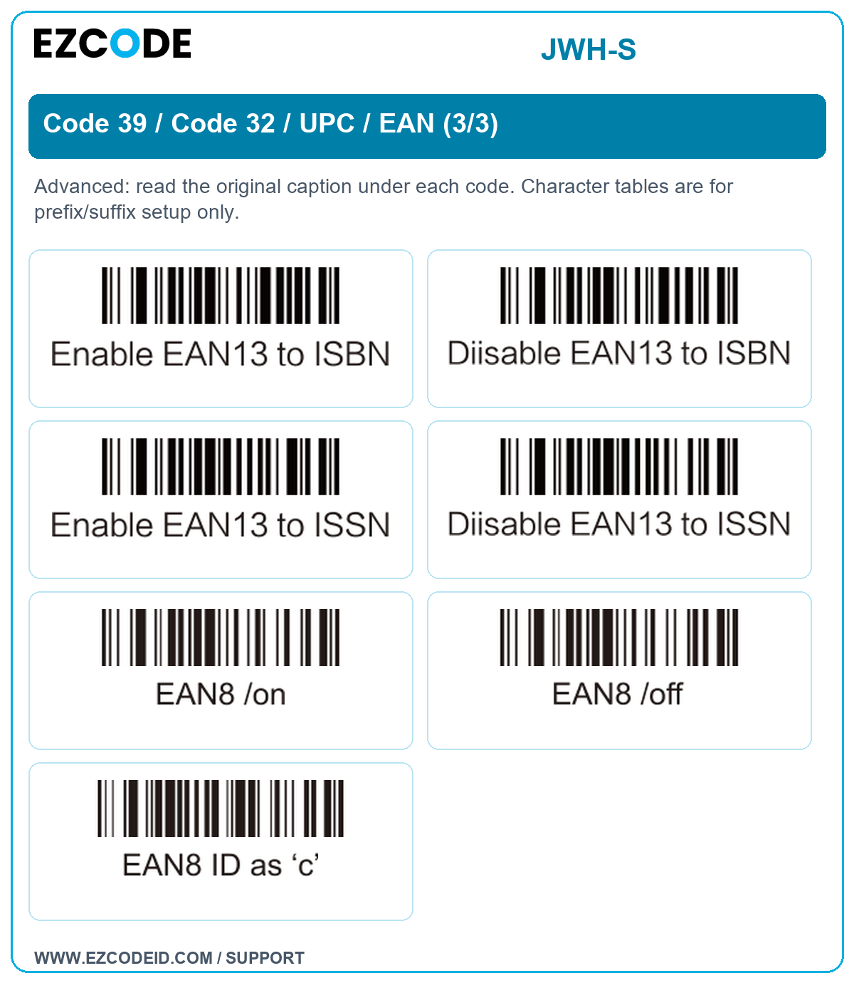 Code 39 / Code 32 / UPC / EAN (3/3): original manual caption