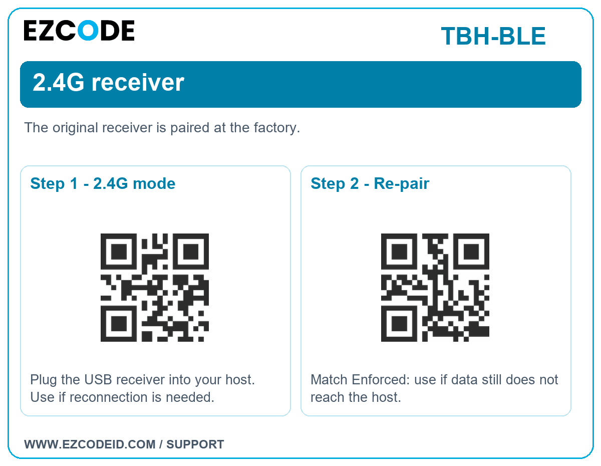 Step 1 - 2.4G mode setting code