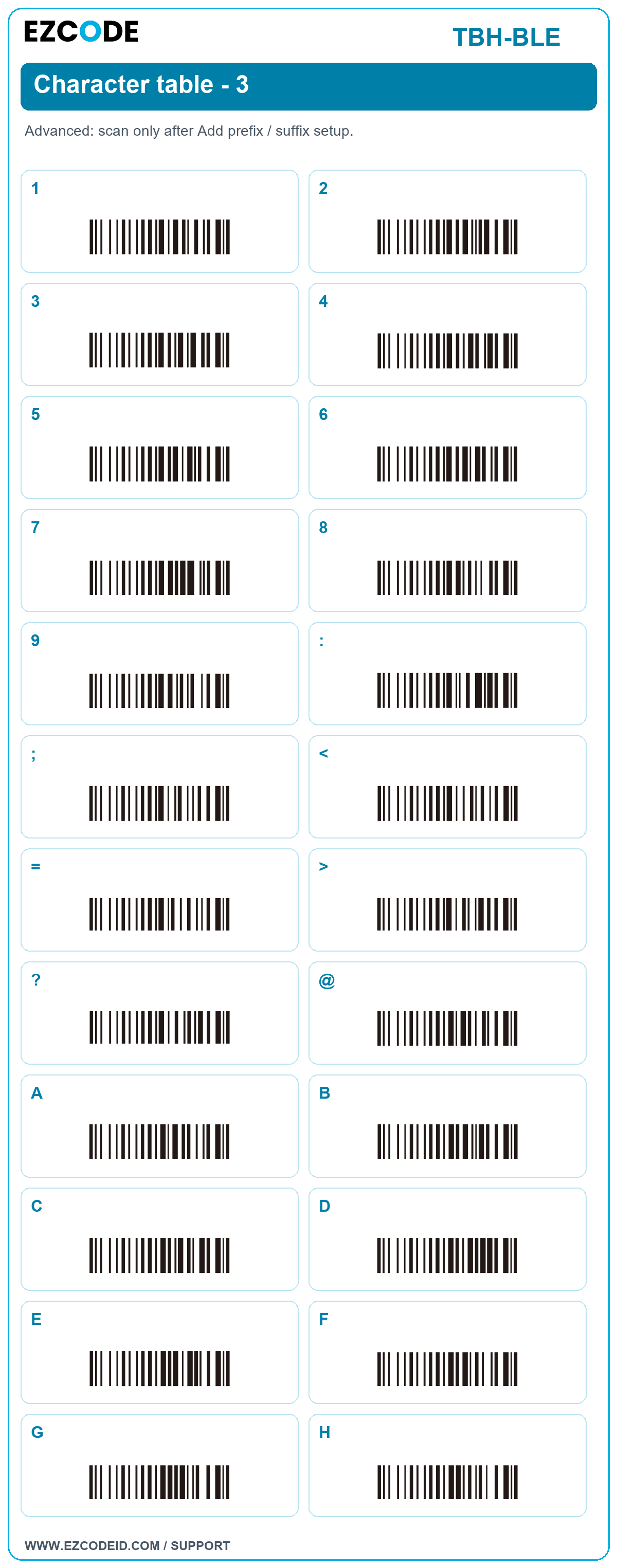 1 setting code