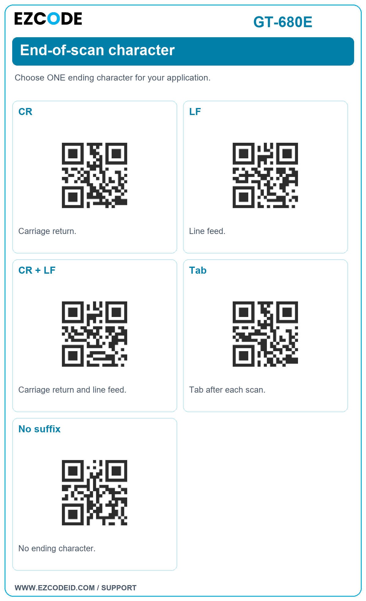 CR setting code