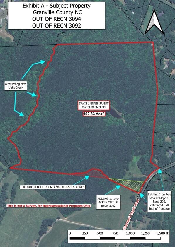 Commercial Land for Highway Business Use on Bruce Garner Road in Granville County NC - Aerial Photo 1