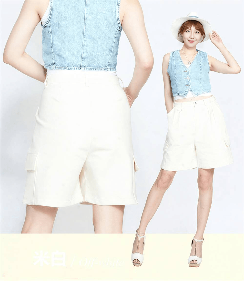 女款時尚Sorana 精品涼感休閒多口袋短褲 (HPL012 兩色選)