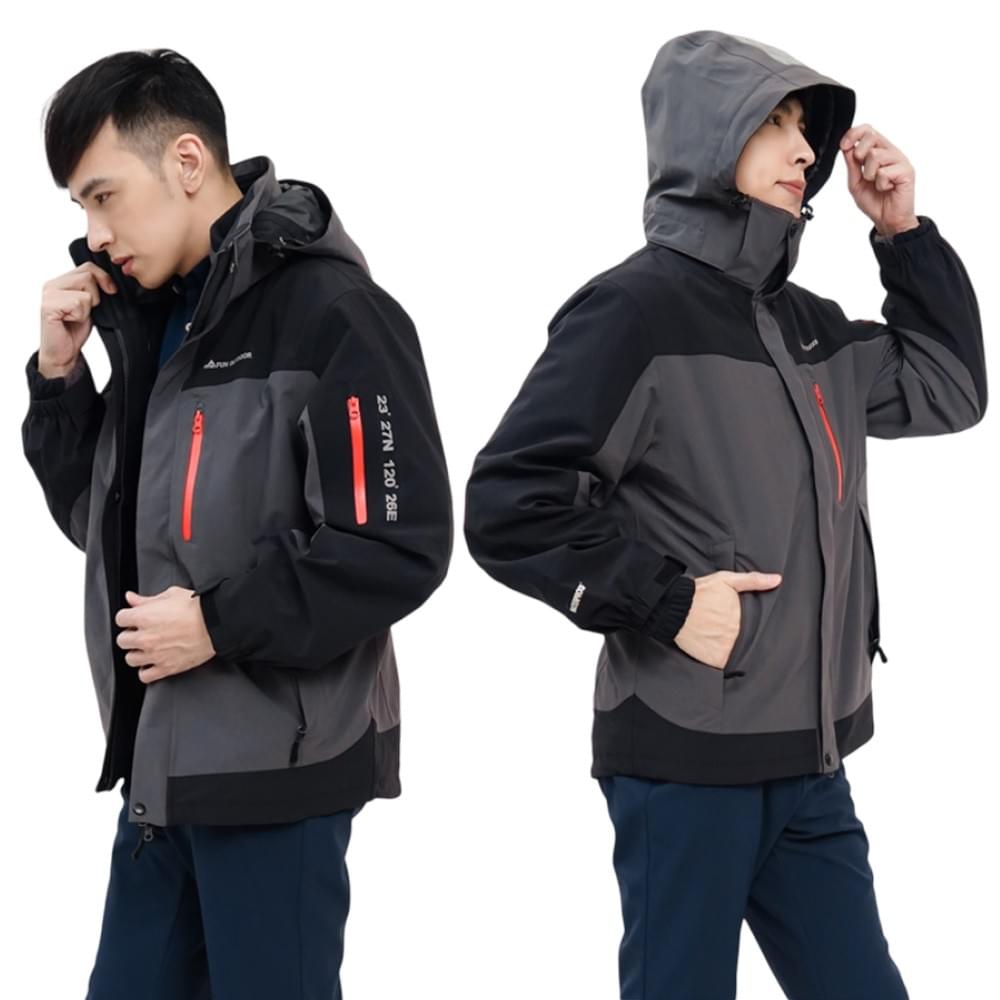 男款國際專業級極地禦寒高防水防風兩件式外套(DMJ002 丈青/鐵灰)