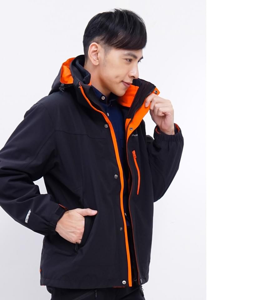 男款國際專業級極地禦寒高防水防風兩件式外套(DMJ001 黑桔)