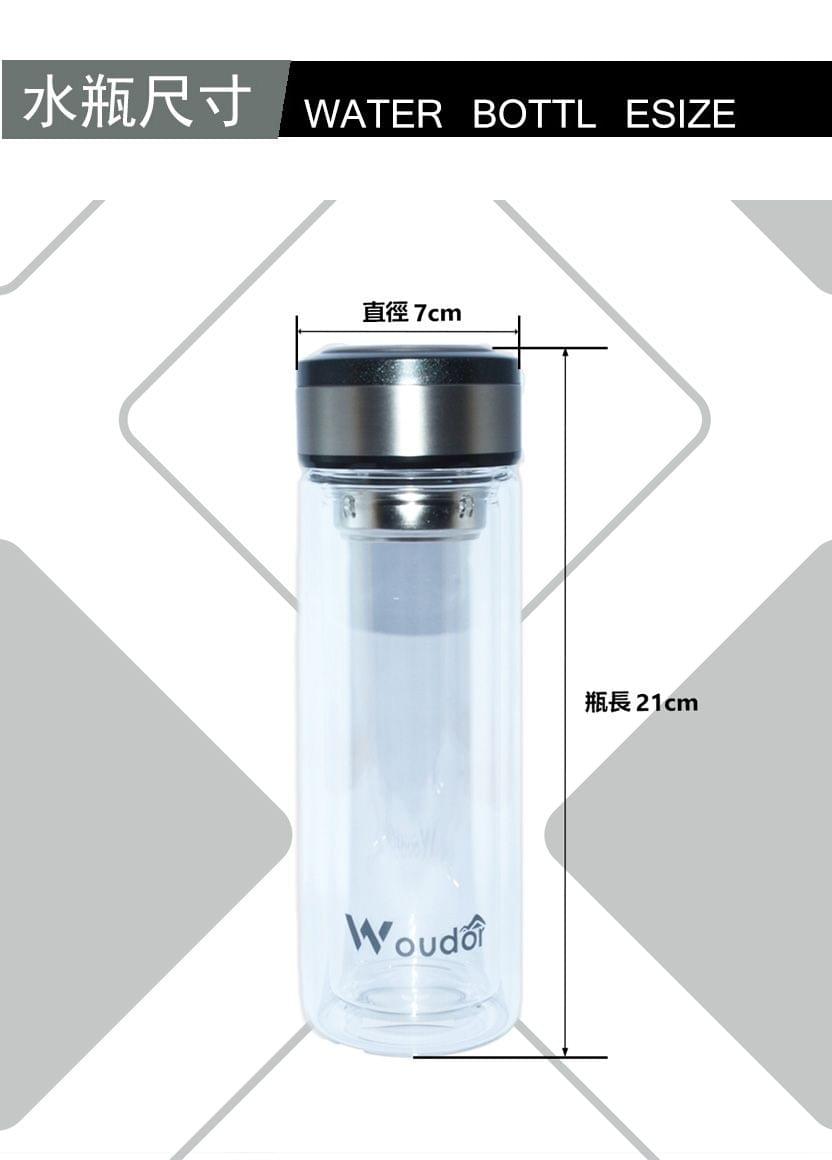 時尚質感雙層高硼硅兩用杯蓋玻璃水瓶 (TA042 兩色選)