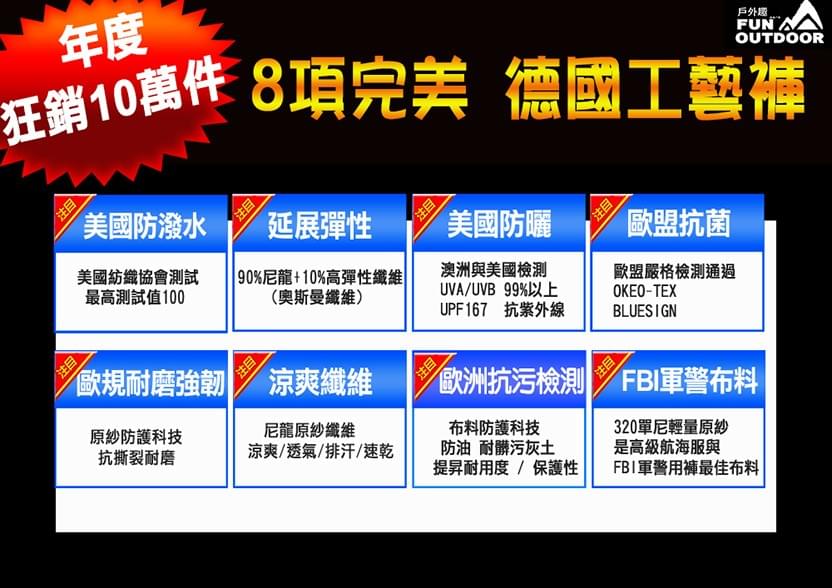 男多口袋輕薄快乾萊卡UPF50+防曬超彈長褲(HPM001S 卡其)