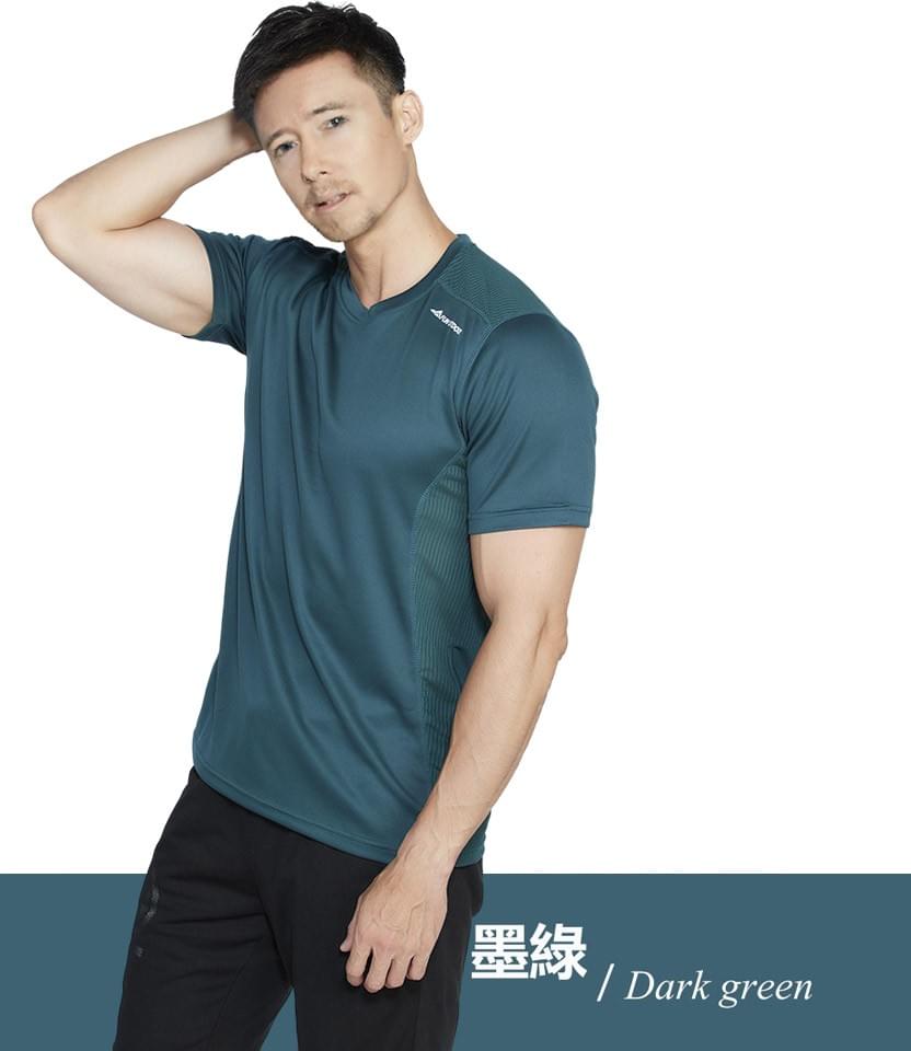 男款超輕彈涼感透心多樣拼接圓領短袖上衣(DMT2402 三色可選)
