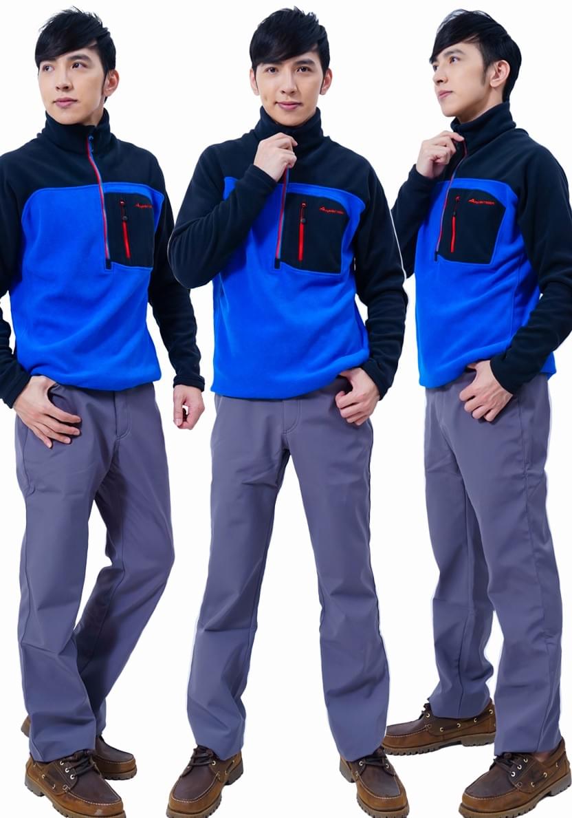 抓絨防風防潑水三層貼合彈性輕量軟殼褲保暖褲(HMP007 尊鐵灰)