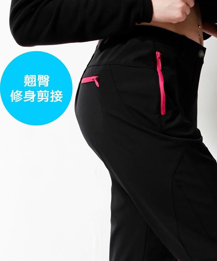 女款保暖褲剪接抓絨防風杜邦潑水三層貼合軟殼褲(HPL002 三色可選)