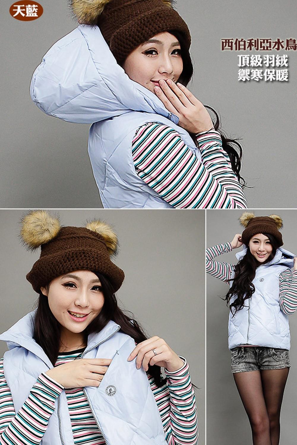 親子款 極地水鳥羽絨高磅加厚JIS90/10 Extra連帽羽絨背心(AH007 四色可選)