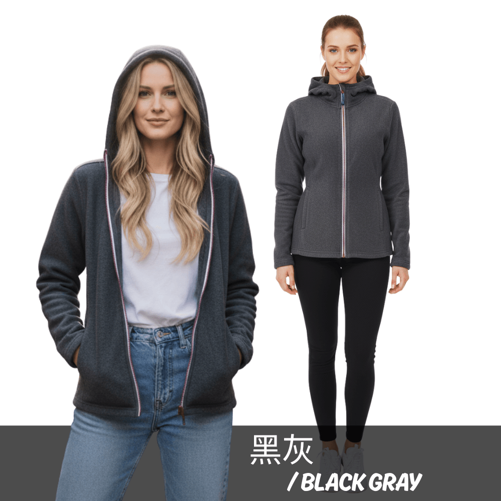 女款抓絨修身厚磅刷毛保暖連帽外套(DJL002 五色可選)