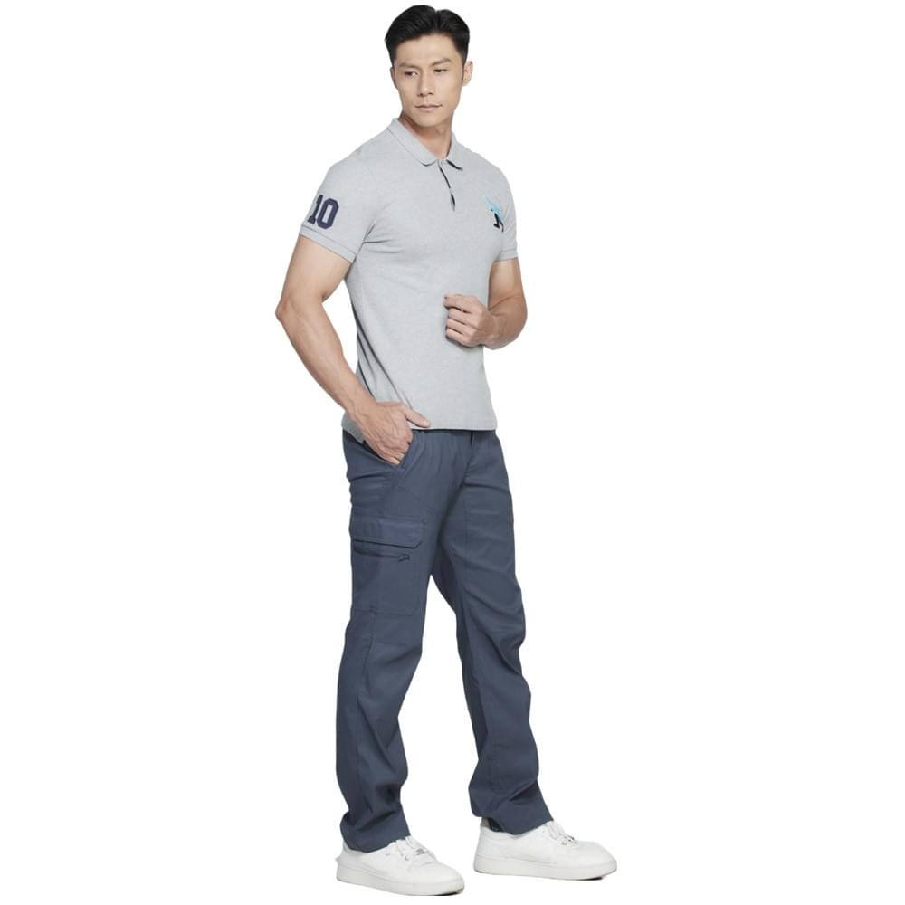 男多口袋輕薄快乾萊卡UPF50+防曬超彈長褲(HPM001S 鐵灰) 