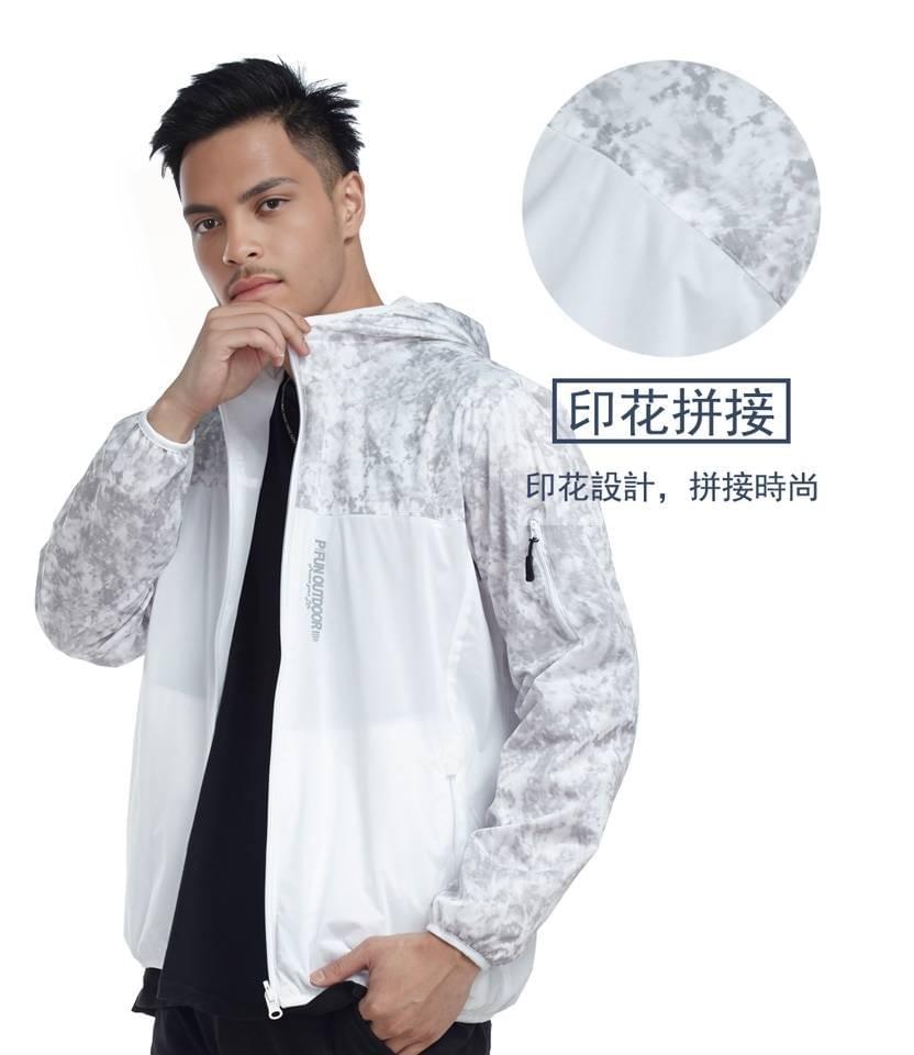 幾何印花柔軟舒適雙穿連帽防風外套( D1705 四色可選) 