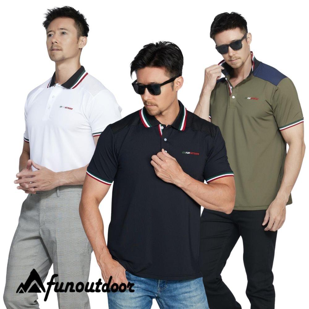 男款立領條紋沁涼精品POLO衫(DM2404 四色可選)