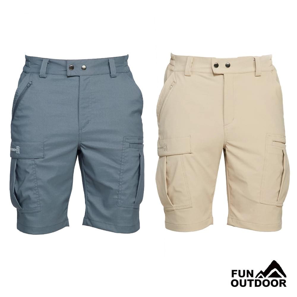 【戶外趣】男款多口袋短褲防潑水五分褲短褲(HPM019 砂棕/青灰)