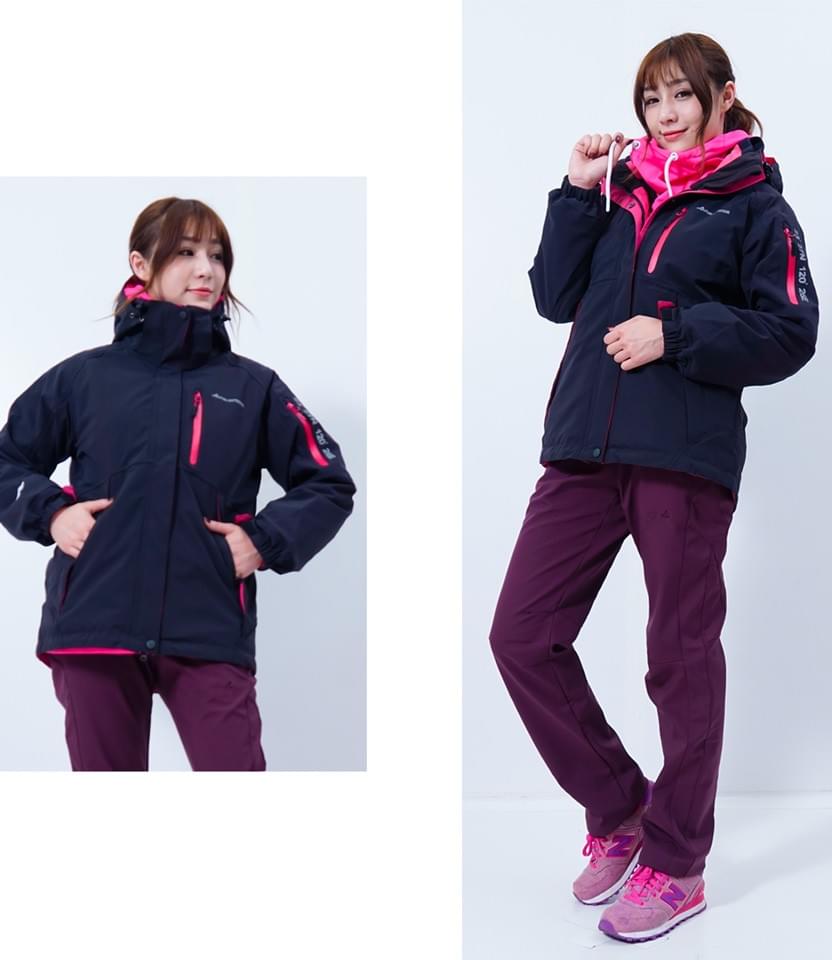 女款外套極地禦寒高防水防風兩件式外套(DJL001 黑玫)