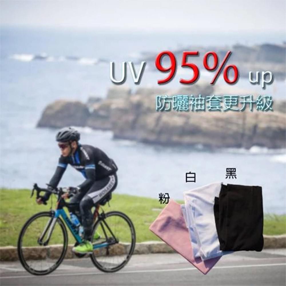 【戶外趣】超輕彈活動涼感舒適防曬透氣可露指 袖套(1616 黑色/粉紅/白色)