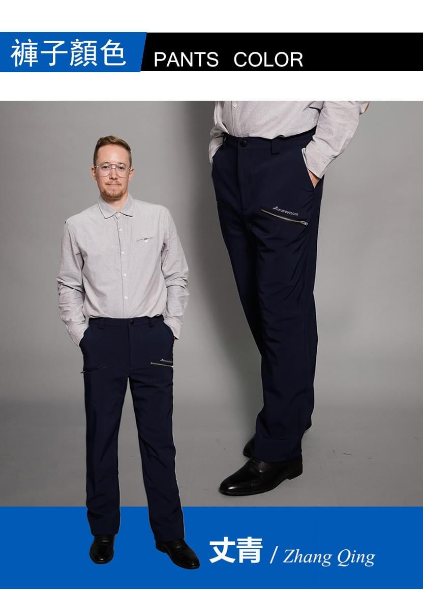 男款厚磅蜂巢格紋多口袋抓絨防風三層暖殼褲(HMP016 銀河灰/丈青)
