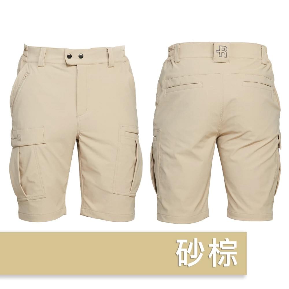 【戶外趣】男款多口袋短褲防潑水五分褲短褲(HPM019 砂棕/青灰)