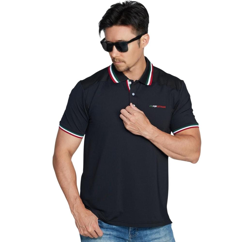 男款立領條紋沁涼精品POLO衫(DM2404 四色可選)