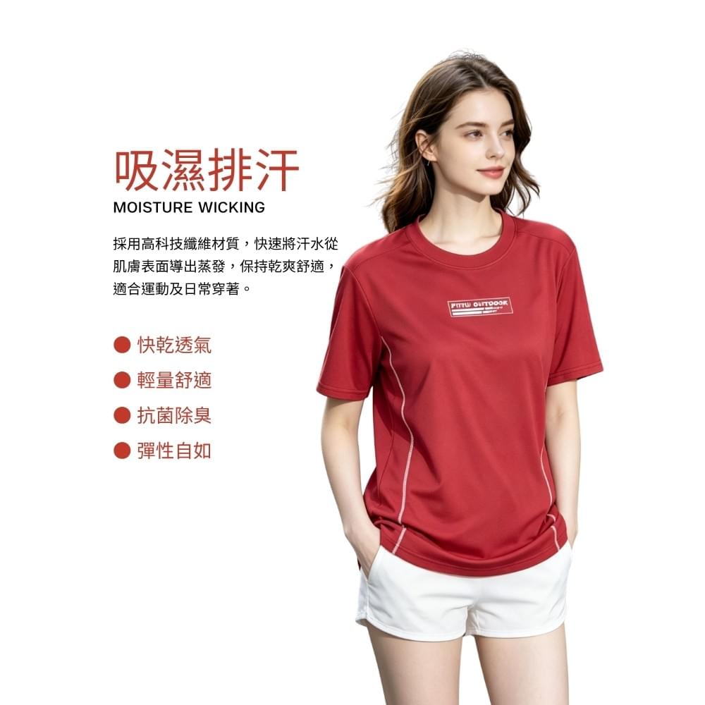 中性款超彈涼感鳥眼吸濕排汗上衣(DML2322 翡翠藍/黑色/磚紅/藕灰) 