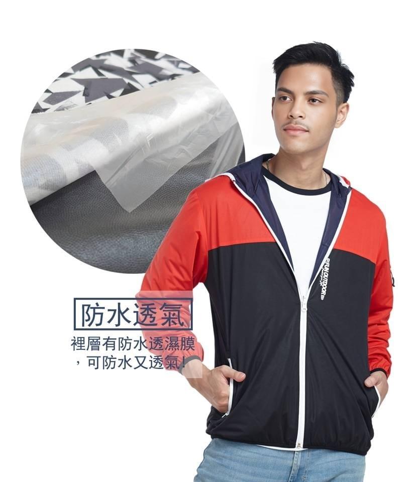 情侶款跳色拼接雙穿連帽防風外套( D1703 三色可選)