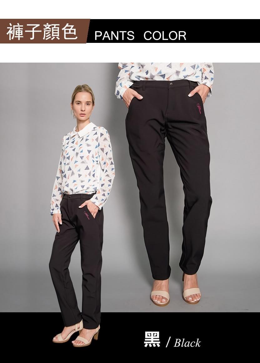 女款厚磅蜂巢格紋多口袋抓絨防風三層暖殼褲(HPL016 黑色/可可色)