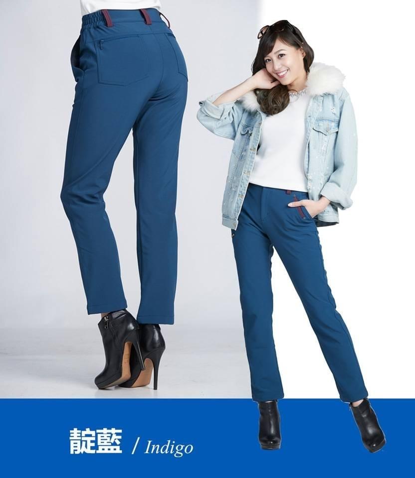 女款石墨烯全機能防風保暖休閒長褲(HPL010 靛藍/黑色)