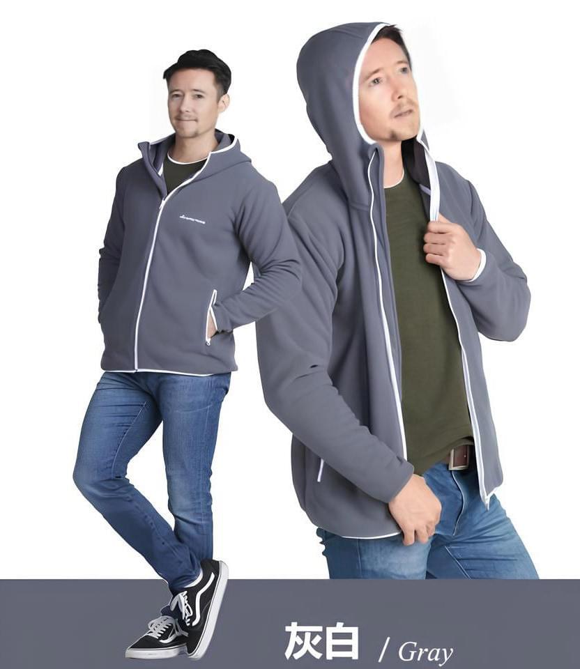 男款極地蓄熱保暖天鵝絨厚刷連帽外套(DM1804 三色可選)