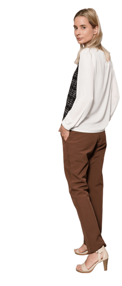 女款厚磅蜂巢格紋多口袋抓絨防風三層暖殼褲(HPL016 黑色/可可色)