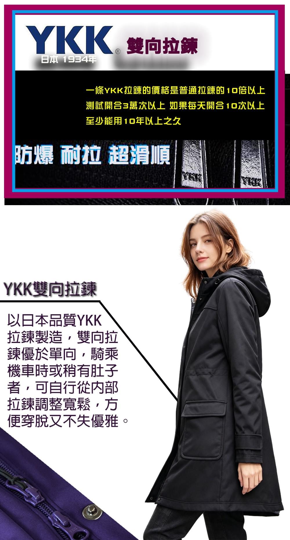 女款國際頂級輕量顯瘦防風防水可拆帽長版外套 (HJL003 黑色/罌粟紫/米色)