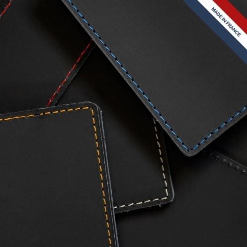 Porte-cartes double en cuir régénéré  