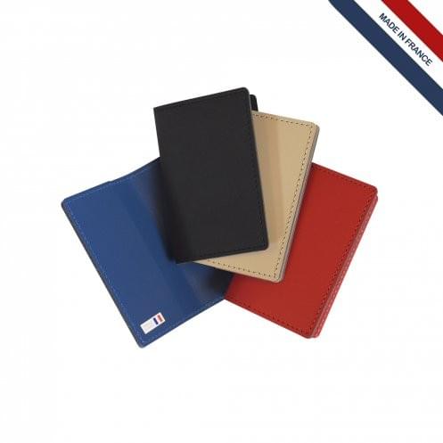 Porte-cartes double en cuir régénéré  