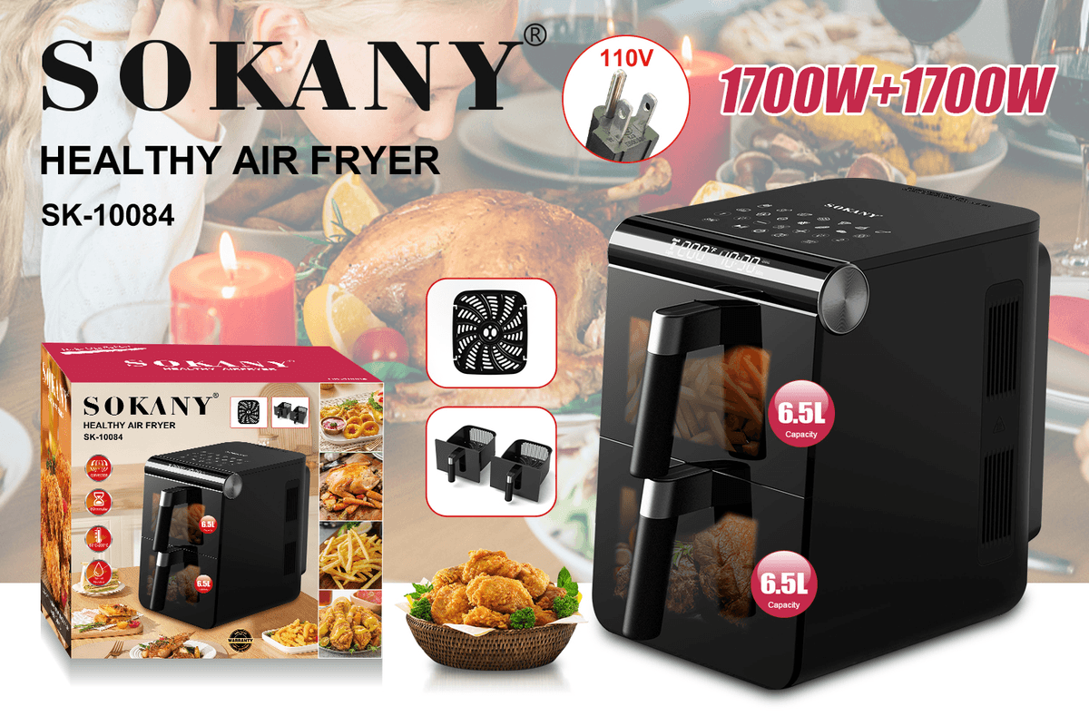 FREIDORA DE AIRE SK-10084 6.5L DOBLE