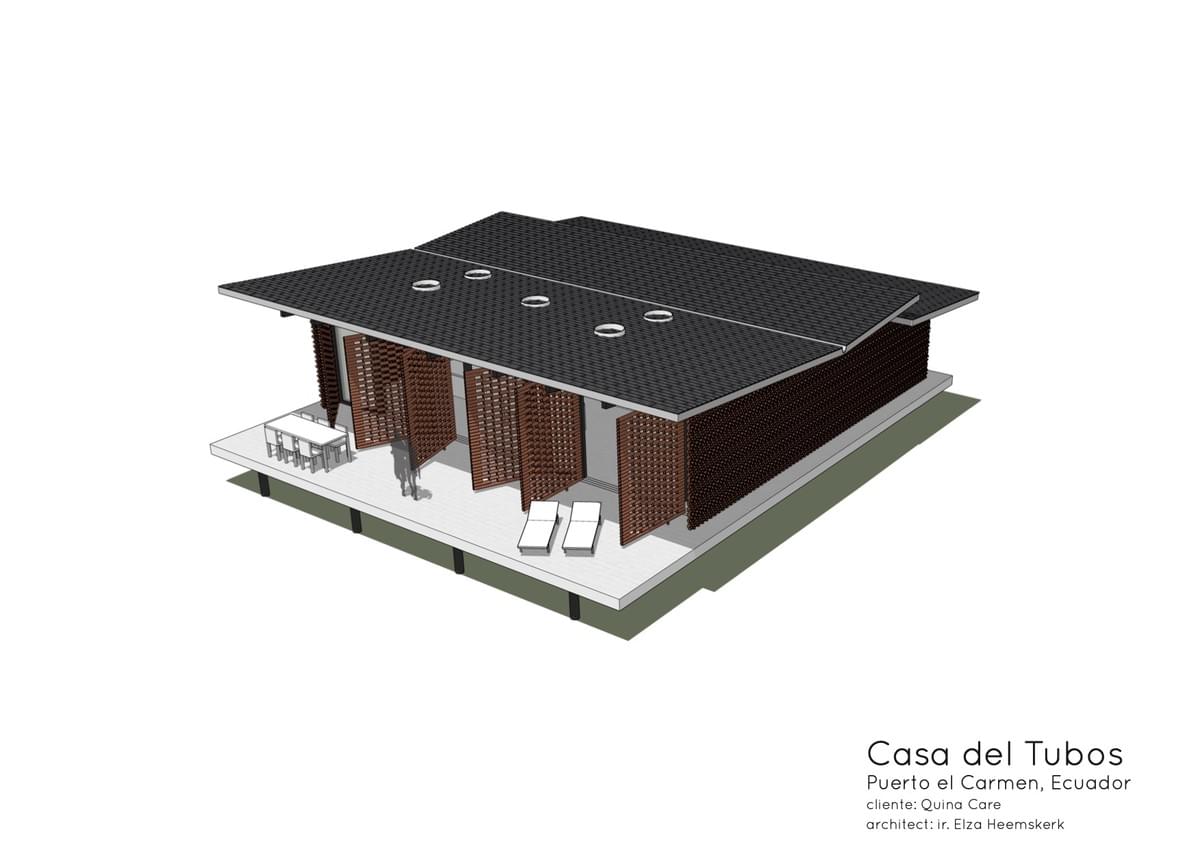 oliebuizen huis, casa de tubos, Quina Care, Ecuador, Floortje Dessing
