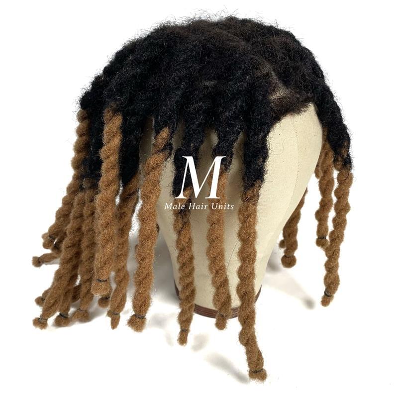 Dirty blonde man weave dreads