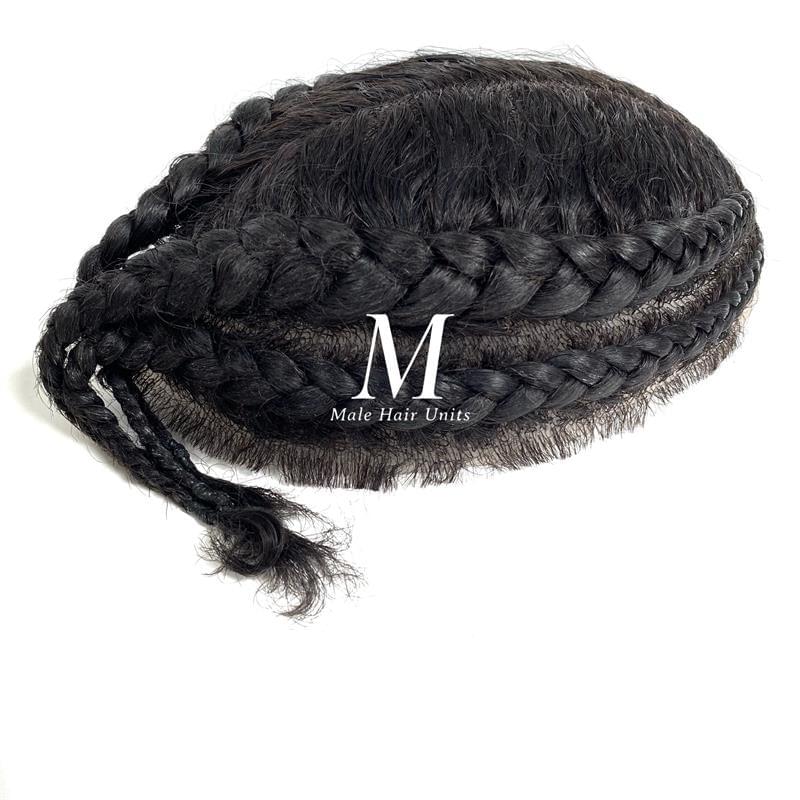 Man bun braids hair unit