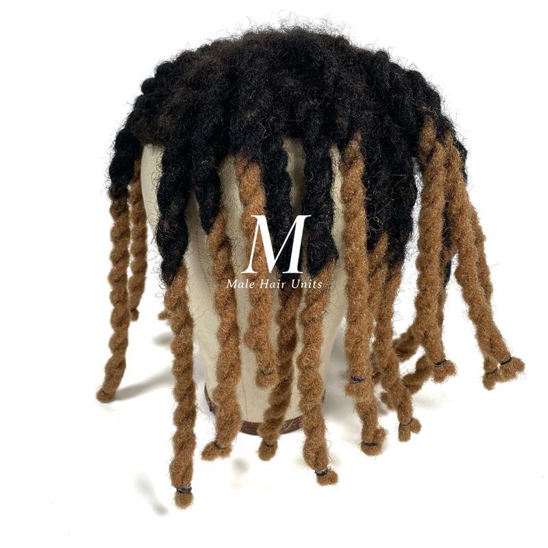Dirty blonde man weave dreads