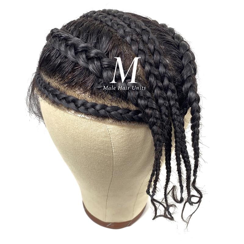 PU braided hair unit off black