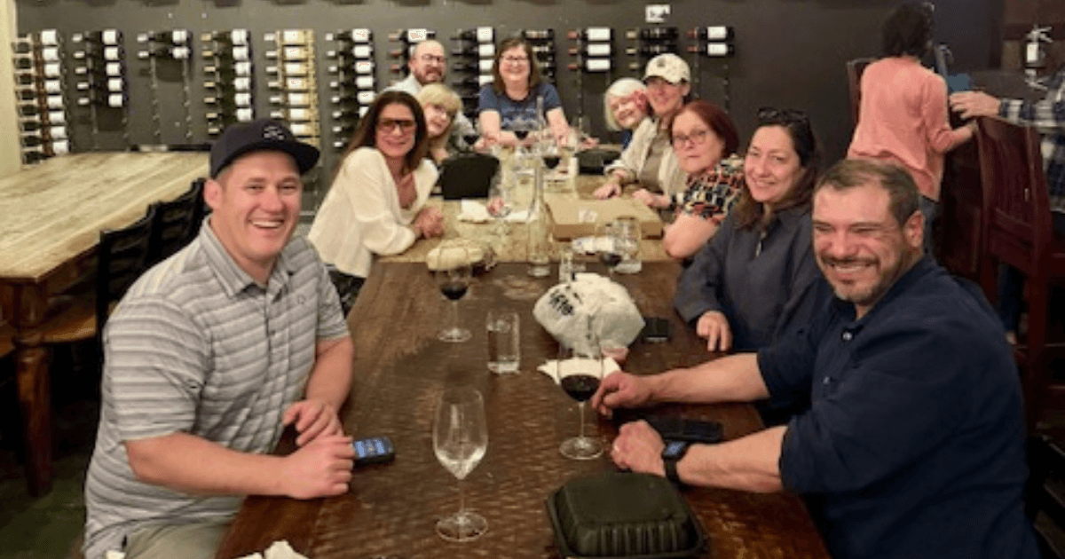 Dallas Founder Lions Club members at The Wine Therapist in Dallas. 