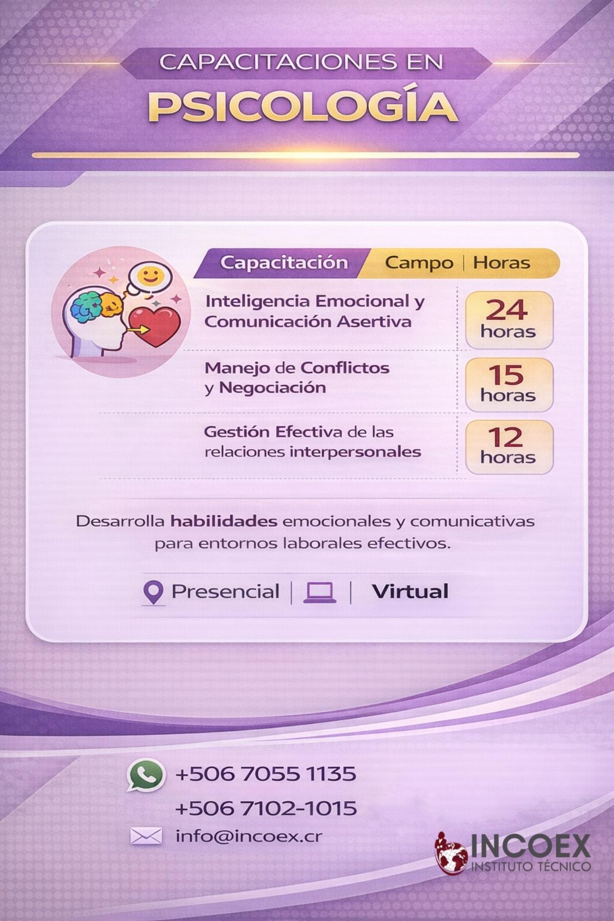 We offer modalities of study in person and virtual, allowing our students to choose the option that best suits their needs. Flexible Modality What do we do Technical professional institute in Costa Rica that offers technical careers, specialized training, and practical training oriented to the labor market. We have updated programs, qualified teachers, and in-person and virtual modalities.