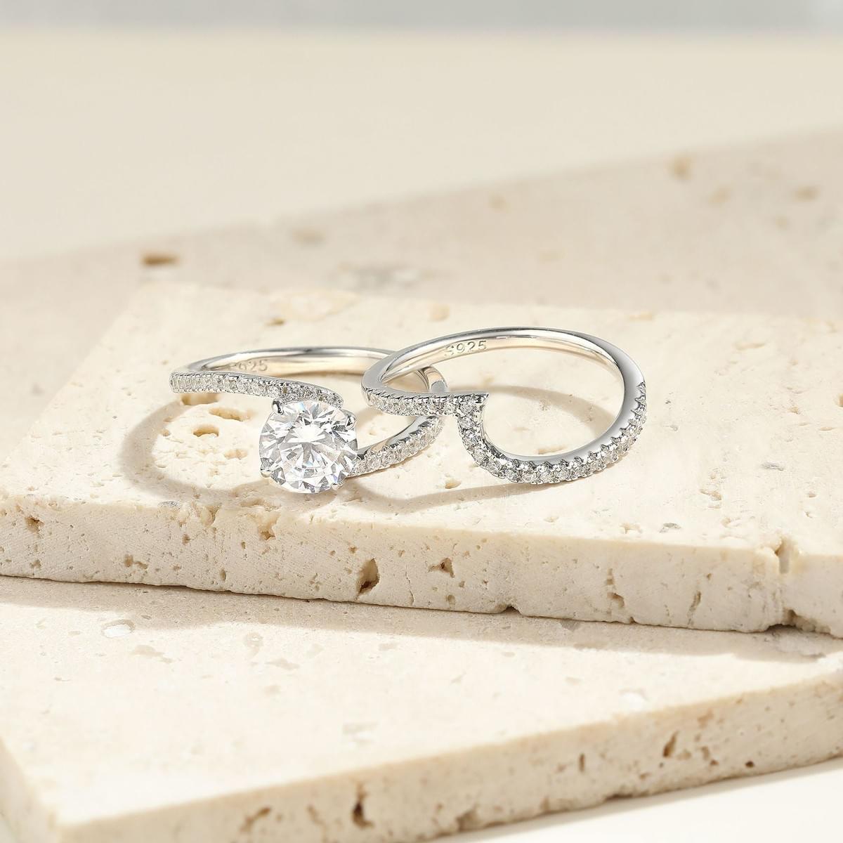 B2B Best Seller 7x7mm CZ Eternity 925 Sterling Silver Band Set Stackable Channel Set Ring Collection