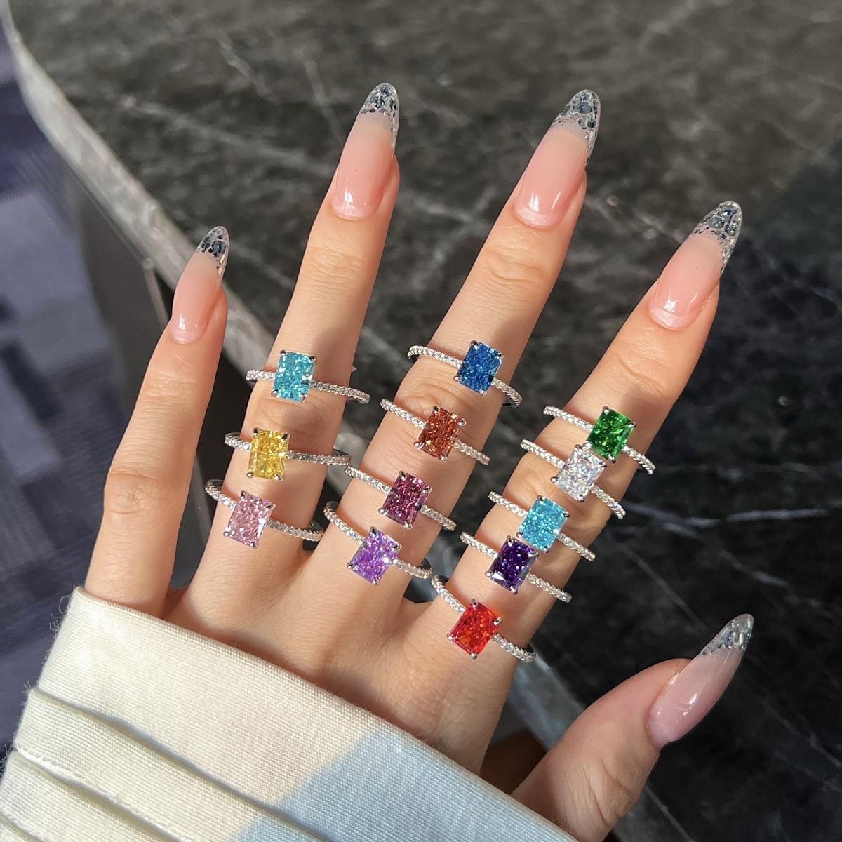 Factory 2ct Ice Cut 8A Zirconia Ring, 925 Sterling Silver 18K Gold/Rhodium