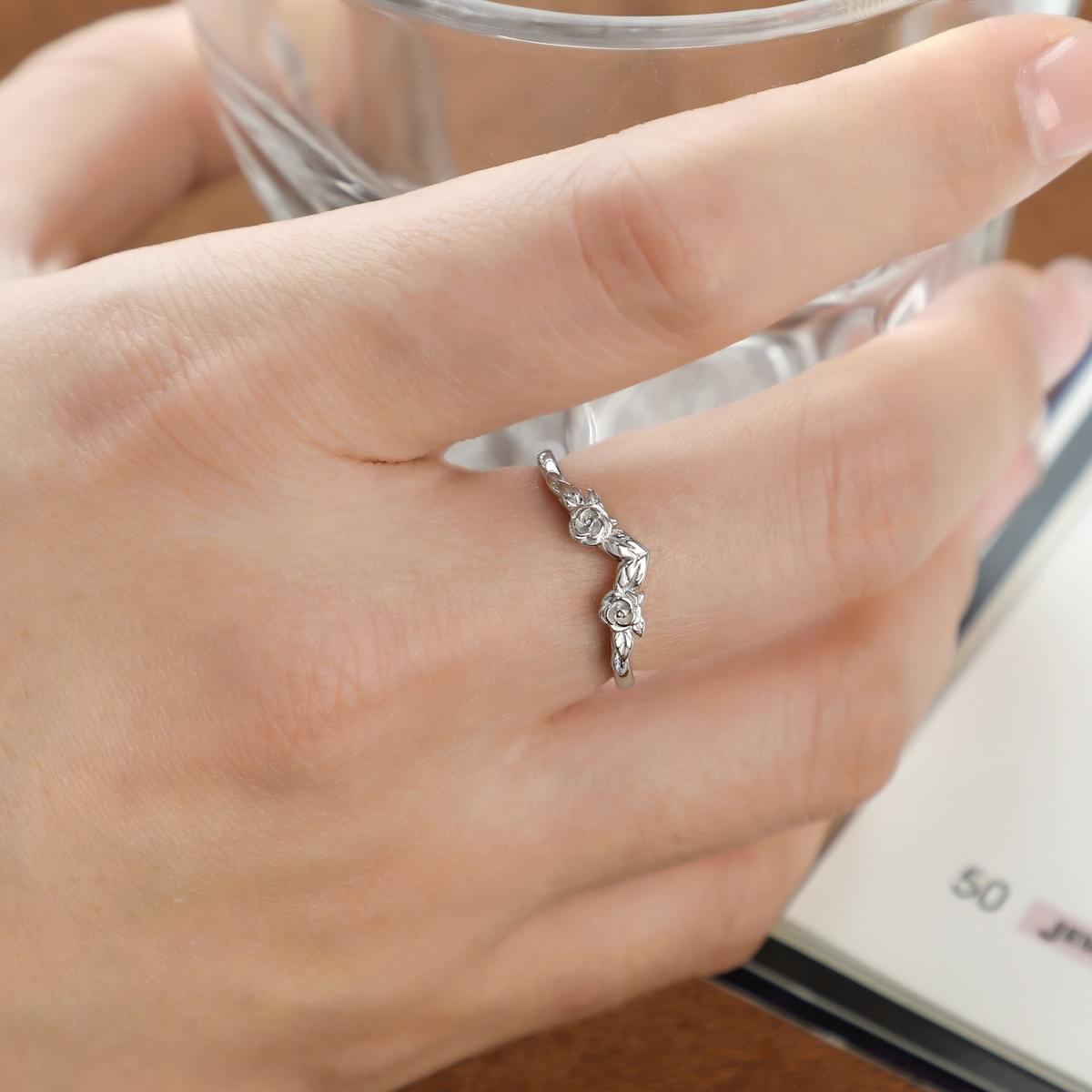 B2B 925 Sterling Silver with 1.5ct CZ Floral Diamond-Cut Stackable Wedding Band Ring Set