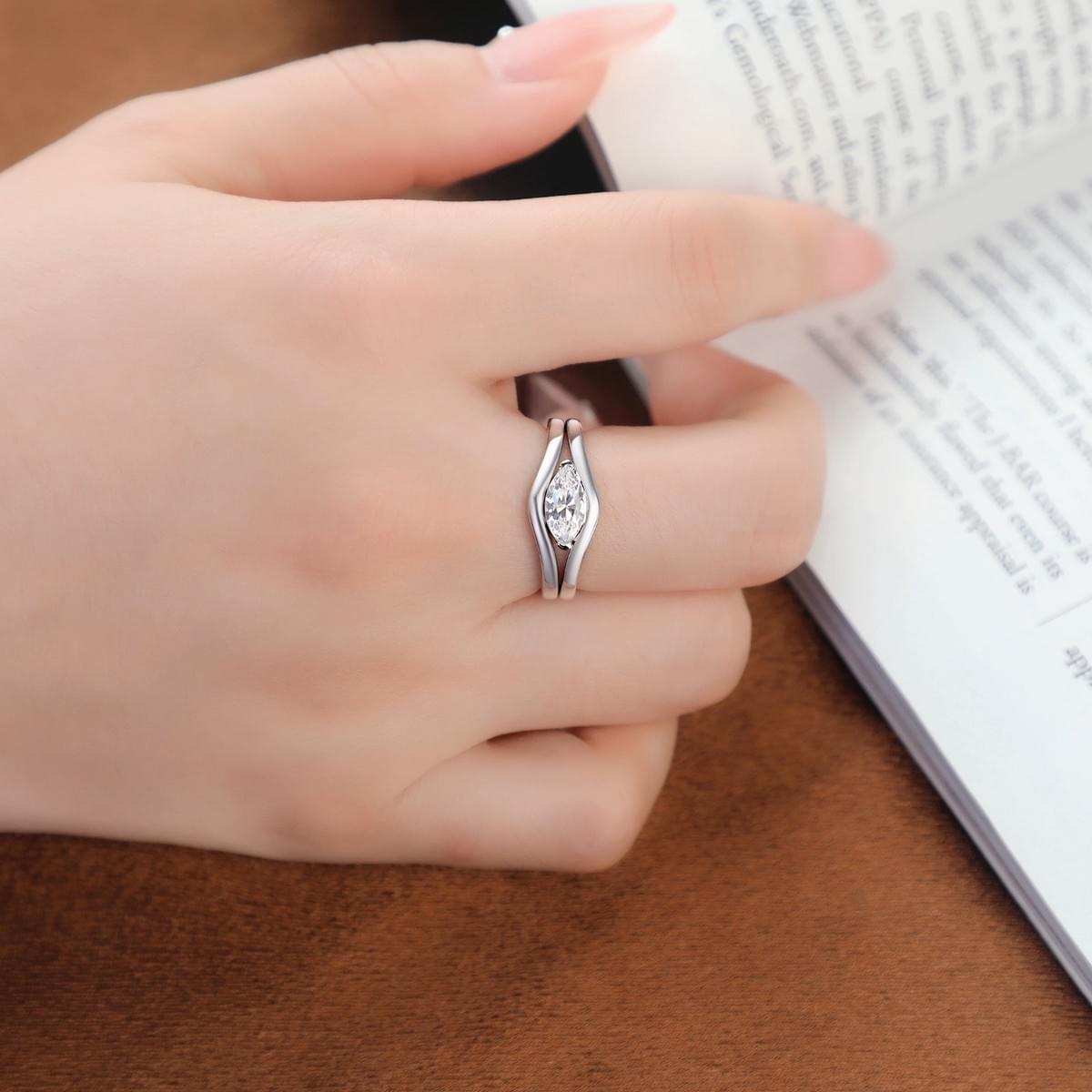 B2B Minimalist Dainty Ring Stack Set in S925 Sterling Silver Curated Pinky Rings for Women